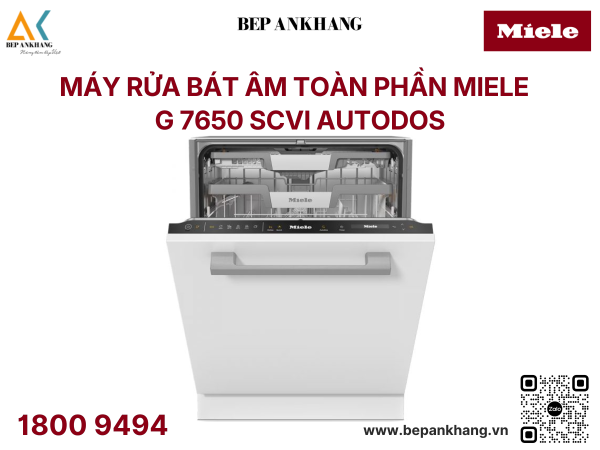 Máy rửa bát âm tủ Miele - G 7650 SCVi AutoDos - Sấy ngưng tụ, tự động hé cửa